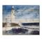 Designart - Lighthouse On The Rocky Island With Seagulls - Nautical & Coastal Print on Natural Pine Wood